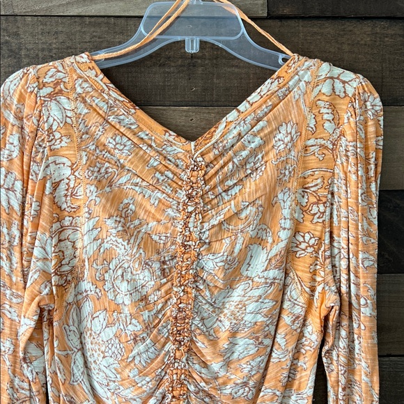 NWT Free People Women's Say The Word Cropped Top Blood Orange Combo Size Large - Picture 7 of 9